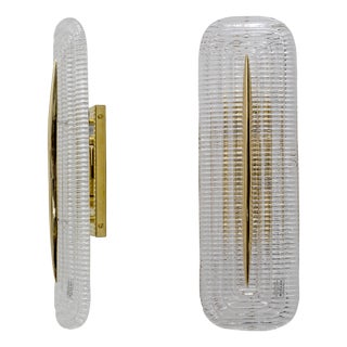 Modern Murano Glass and Brass Sconces, Italy, 2000s, Set of 2 For Sale