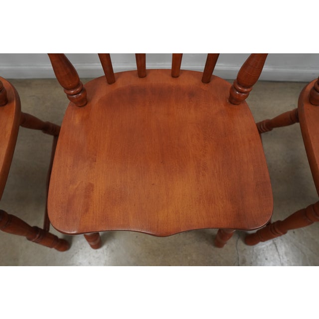 Vintage Tell City Early American Colonial Solid Wood Dining Chairs (Set of 8) For Sale - Image 15 of 17