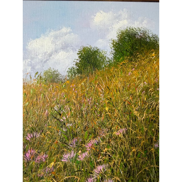 2000 - 2009 2003 Patrice Marchal “Fertilité” French Wildflower Landscape Oil on Canvas Painting – Framed For Sale - Image 5 of 12