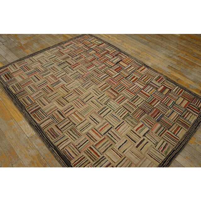 Antique American Hooked Rug For Sale - Image 4 of 14