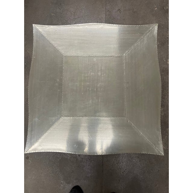 Louise Art Deco Industrial Style Metal-Clad Nesting Coffee Tables by Paul Mathieu—Set of Three For Sale In New York - Image 6 of 12