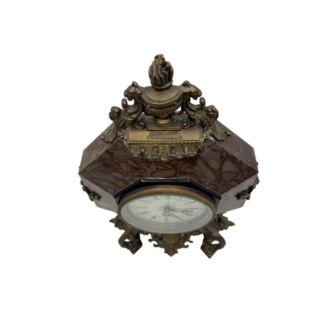 Rococo French Rococo Revival Marble Mantle Clock, Late 19th Century For Sale - Image 3 of 12
