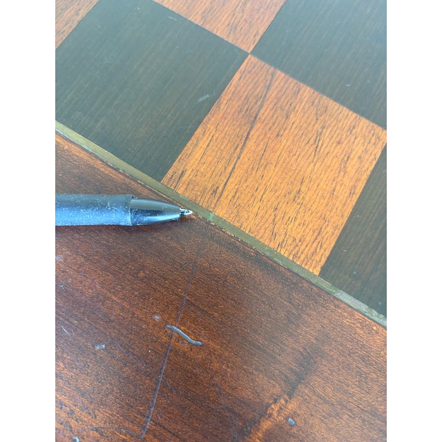 Vintage Italian Faux Bamboo Fruitwood Game Table For Sale - Image 9 of 11