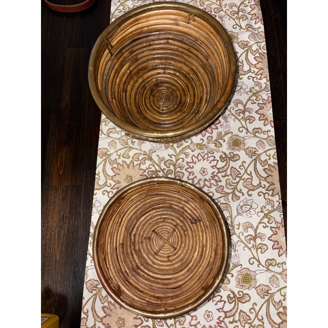 1970s 1970s Gabriella Crespi Rattan Bowl Set For Sale - Image 5 of 7