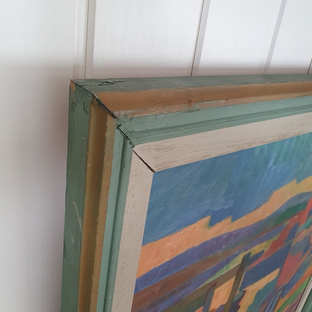 1940s 1947 Mid-Century Swedish Modernist Oil Painting by Waldemar Berg For Sale - Image 5 of 18