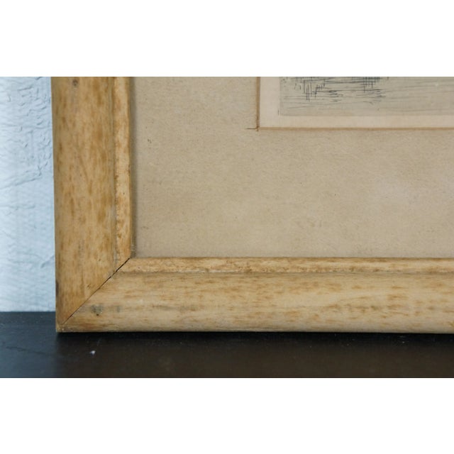 Antique Charles Frederick Mielatz Nautical Sailboats Dock Harbor Etching 19", Framed For Sale - Image 9 of 9