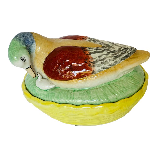 Antique Stafforshire Duck and Gosling Tureen For Sale