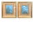 Late 19th Century French Figurative Blue Neapolitan Gouache Paintings, Framed - a Pair For Sale