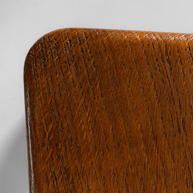 1970s French Brutalist Oak Dining Chairs In Original Patina - Set of 6 For Sale - Image 9 of 18