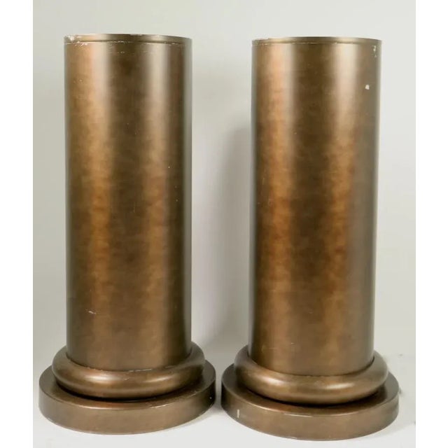 1970s Half Column Planters in Anodized Aluminum - A Pair For Sale - Image 5 of 12