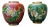 Vintage Cloisonné Vases with Asian Flower Pattern, 1950, Set of 2 For Sale