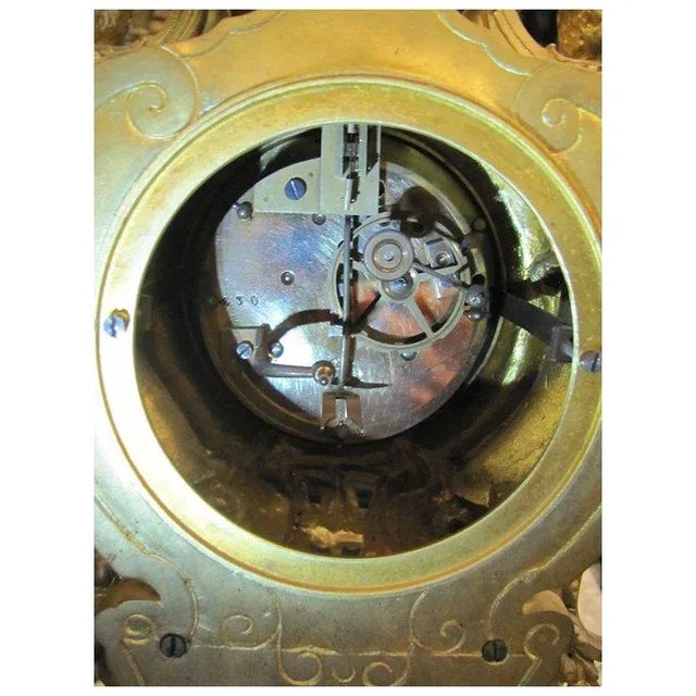 Late 19th Century Dore Bronze French Clock For Sale - Image 9 of 12