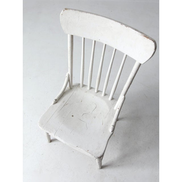 Antique White Pressed Back Chair For Sale - Image 6 of 12
