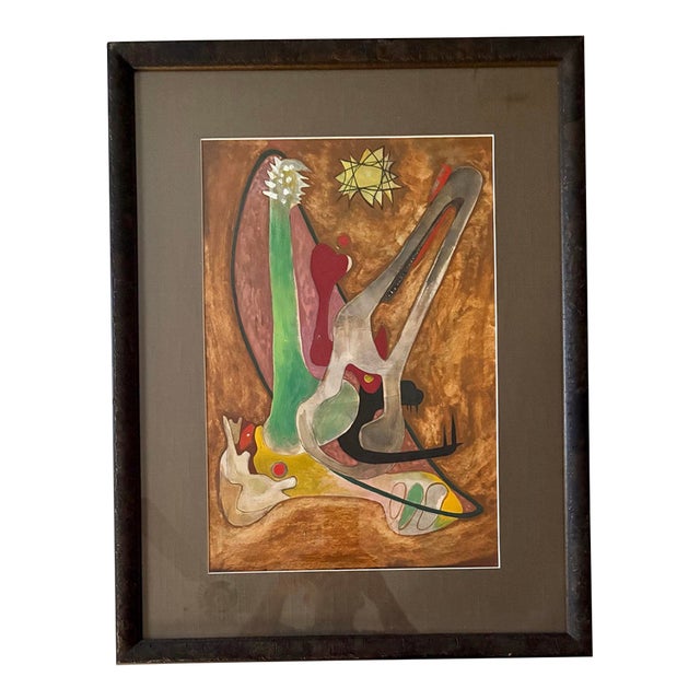 Eugene Arcieri Mid-Century, Abstract, Surrealist Painting on Board. For Sale