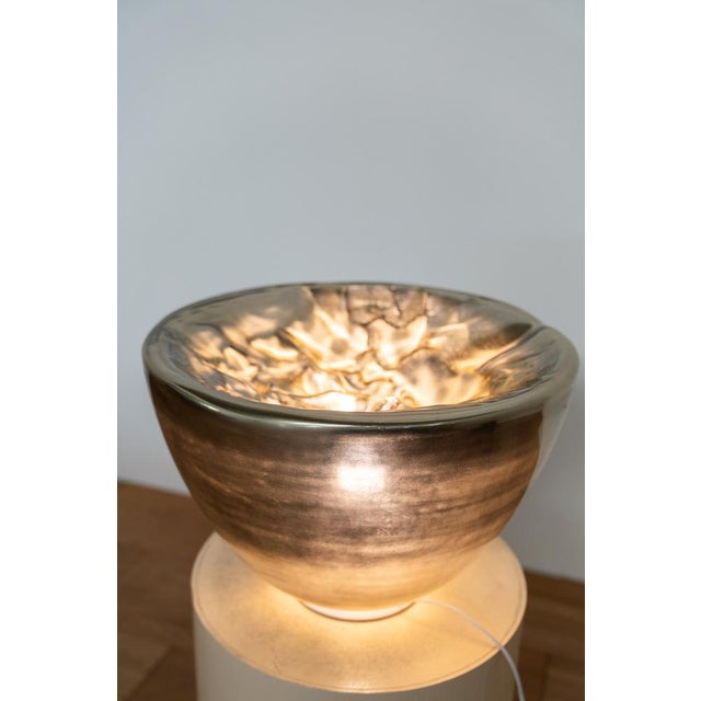 Tabe Lamp in Murano Glass, Transalucid & Silver by Carlo Nason for Mazzega, 1970s, in Flawless conditions. Designed 1970...