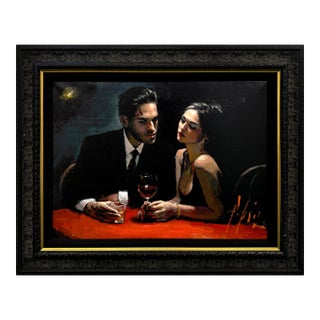 Fabian Perez, El Verso Iv, Giclee Print on Canvas, 32x40 In. Custom Framed For Sale