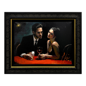 Fabian Perez, El Verso Iv, Giclee Print on Canvas, 32x40 In. Custom Framed