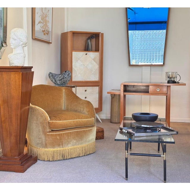 French Secretaire in Ash Wood and Parchment by Blanche Klotz, 1930s For Sale - Image 12 of 13