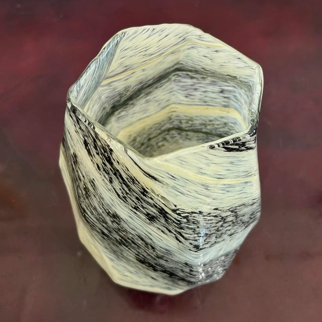 Vintage Boho Asymmetrical Glass Vase For Sale In West Palm - Image 6 of 6