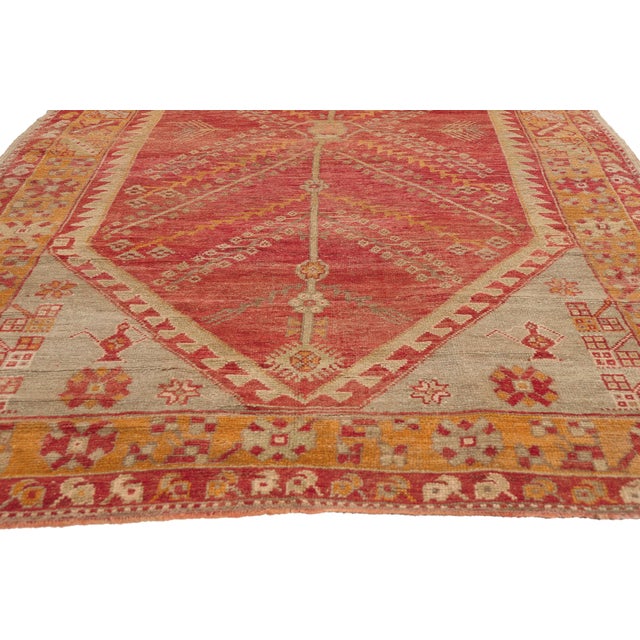 Vintage Turkish Oushak Rug, 05'02 X 09'01 For Sale - Image 4 of 10