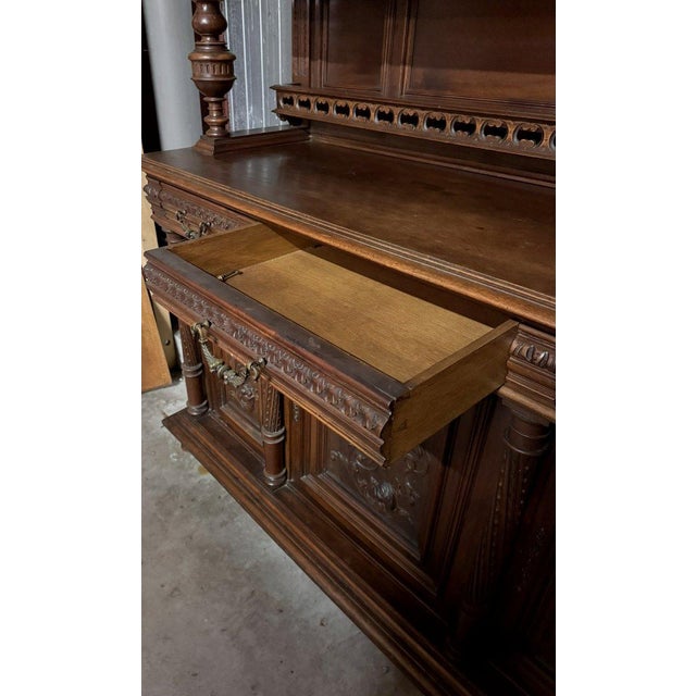 Renaissance Style Walnut Buffet For Sale - Image 3 of 7