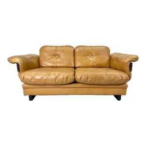 1970s Brazilian Leather Settee