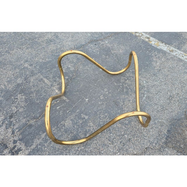 Metal 1980s Vintage Articulating Tubular Brass & Glass Coffee Table For Sale - Image 7 of 10