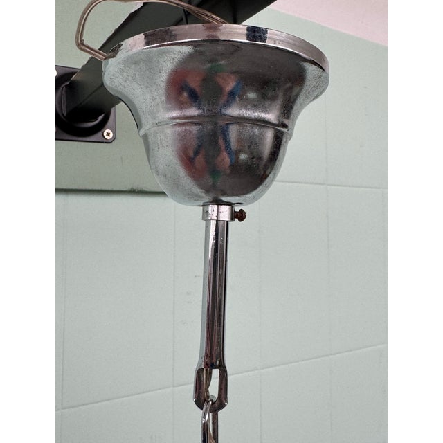 Vintage Italian Pendant Light in Steel and Smoked Glass, 1960s For Sale - Image 12 of 17