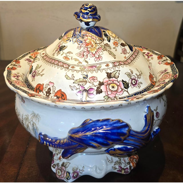 Early 19th Century Mason's Blue Handles Soup Tureen For Sale - Image 5 of 6
