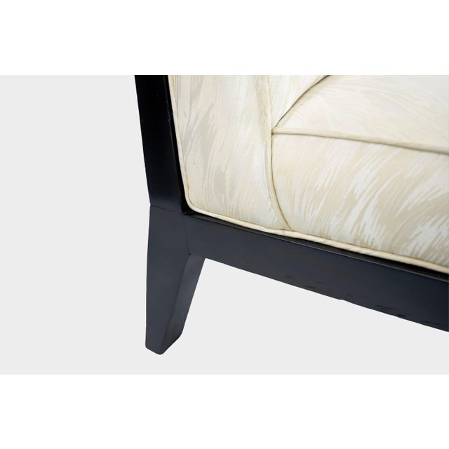 White Pair of Screen Back Slipper Chairs in Style of Edward Wormley For Sale - Image 8 of 8