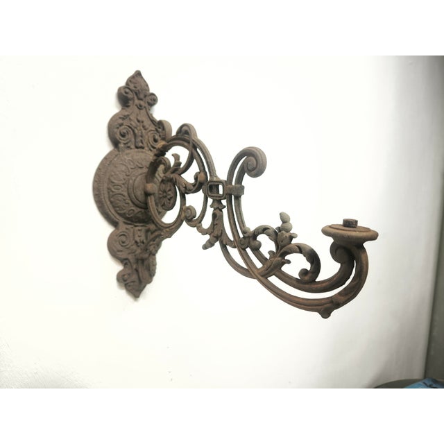 Antique Cast Iron Arm Bracket, 1890s For Sale - Image 9 of 18