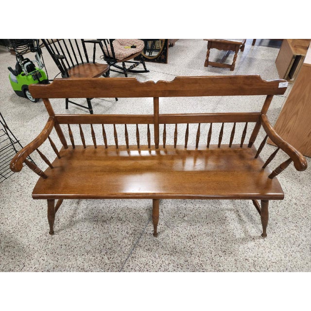 Vintage Ethan Allen Heirloom Nutmeg Deacons Bench Chairish