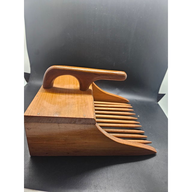 Vintage Handcrafted Teak MCM Wooden Berry Picker or Cranberry Scoop For Sale - Image 4 of 5