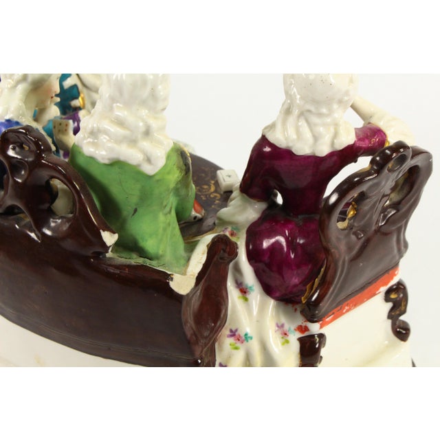 1880's Conta & Boehme Porcelain Inkwell W Sander Nobility Group Playing Cards For Sale - Image 9 of 18
