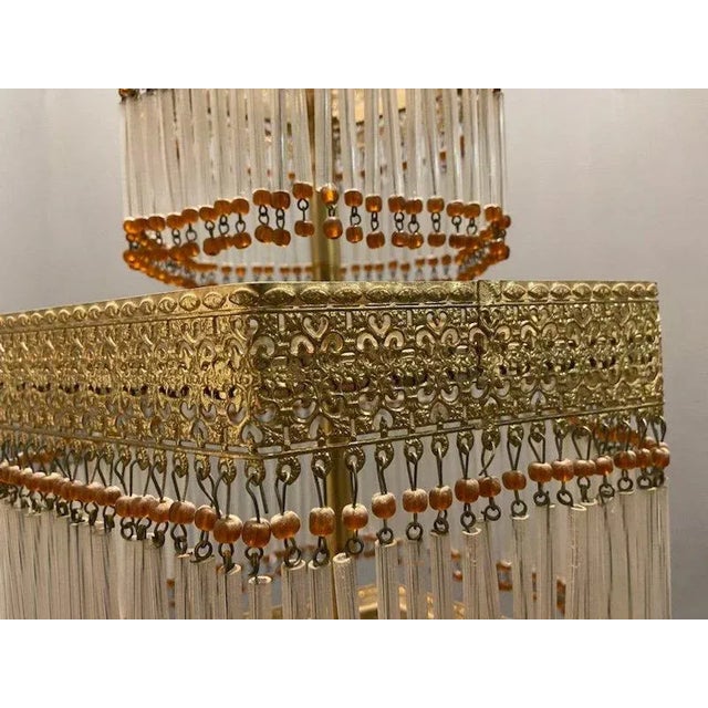 Italian Murano Glass Rod Chandelier, 1960s For Sale - Image 3 of 10