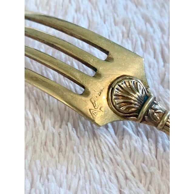 Louis XIV Style Napoleon III Gilded Cutlery Set in Vermeil, 1920s, Set of 3 For Sale - Image 6 of 9