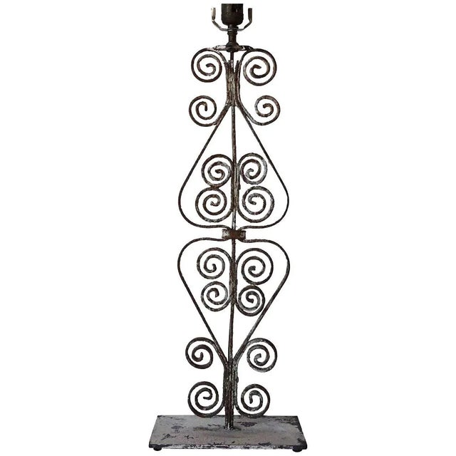 Victorian Forged and Painted Iron Architectural Baluster One-Light Table Lamp For Sale - Image 4 of 5