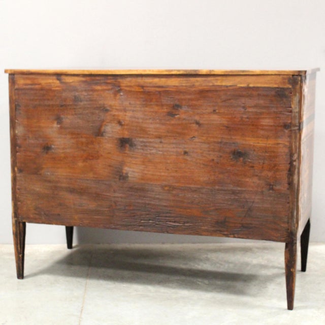 Wood Antique Italian Louis XVI Chest of Drawers in Walnut, 1700s For Sale - Image 7 of 16