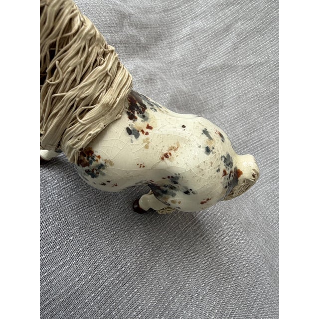 Vintage Cheval Ceramics Appaloosa Pony Figure Spaghetti Effect Mane For Sale - Image 12 of 17