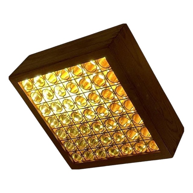 Vintage Swedish Pine Ceiling Light, 1970s For Sale