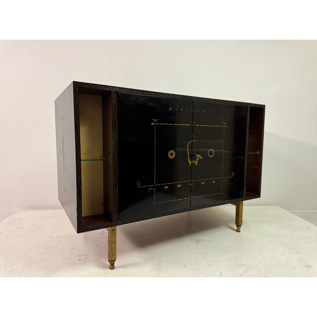 Brazilian Black Lacquered Cabinet by Dinucci, 1950s For Sale - Image 9 of 17