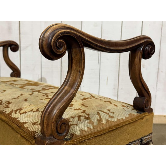 Antique Walnut Window Seat, 1900s For Sale - Image 11 of 15