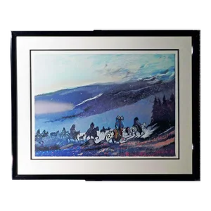 Earl Biss "Blizzard Along the Beartooth Range" Serigraph Framed Hand Colored Hand Signed
