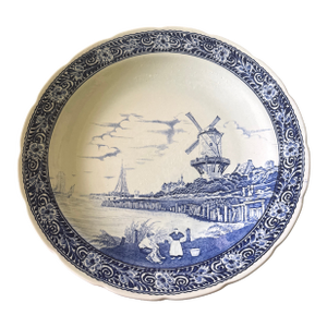Vintage Boch “De Lits” Belgian Blue & White Delft-Style Charger Platter
