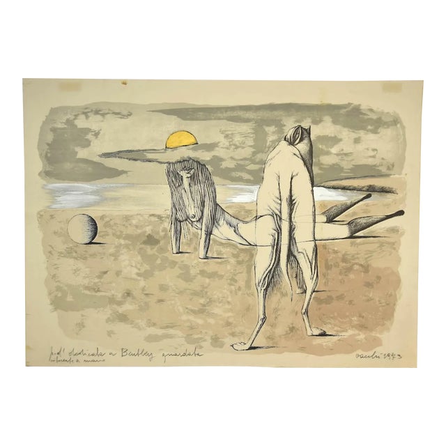 Sergio Vacchi, Lying Woman, Lithograph, 1973 For Sale