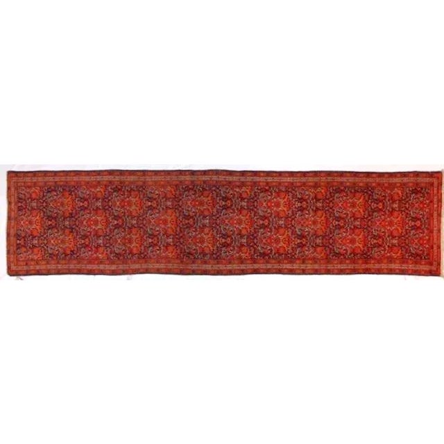 Navy Blue 1920s Persian Malayer Runner, 3'4" X 14' For Sale - Image 8 of 8