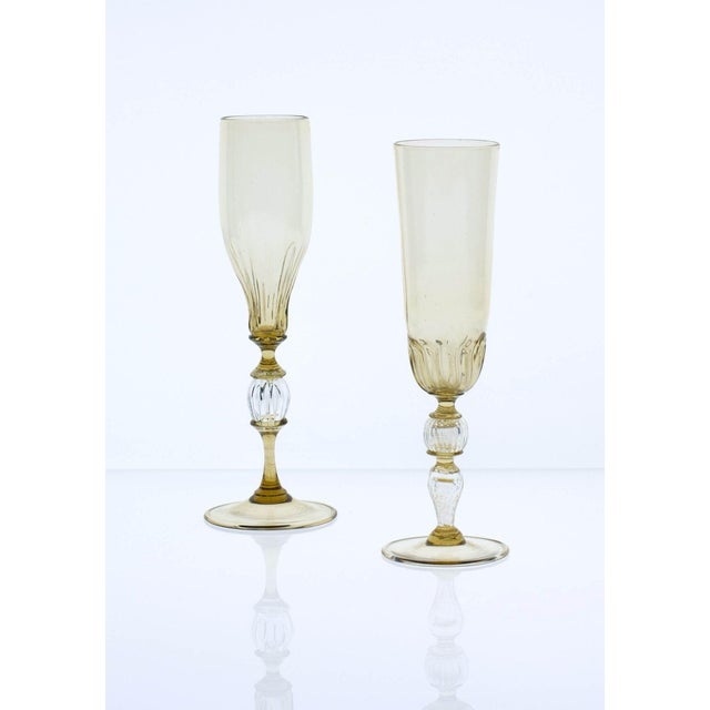 Champagne Flutes by Cenedese, Set of 6 For Sale - Image 9 of 18