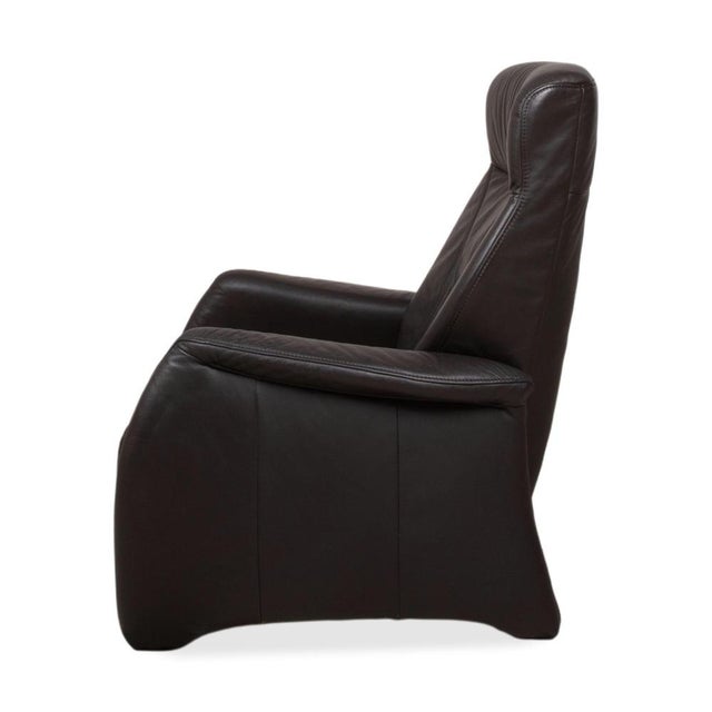 Cumuly Leather Armchair in Anthracite Grey with Manual Reclining Function by Himolla For Sale - Image 13 of 15