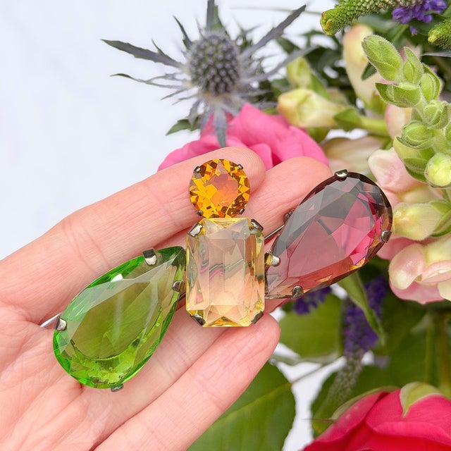 Vintage Multi-Coloured Glass Abstract Brooch from Giorgio Armani, 1990s For Sale - Image 3 of 10