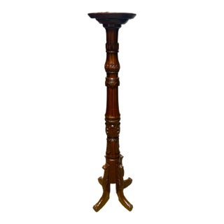 Late 20th Century Mahogany Torchiere Stand For Sale